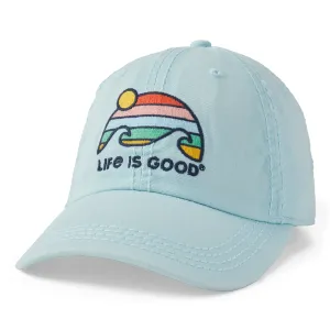 Adult Unisex Retro Wave Stripe Sunwashed Chill Cap Life is Good