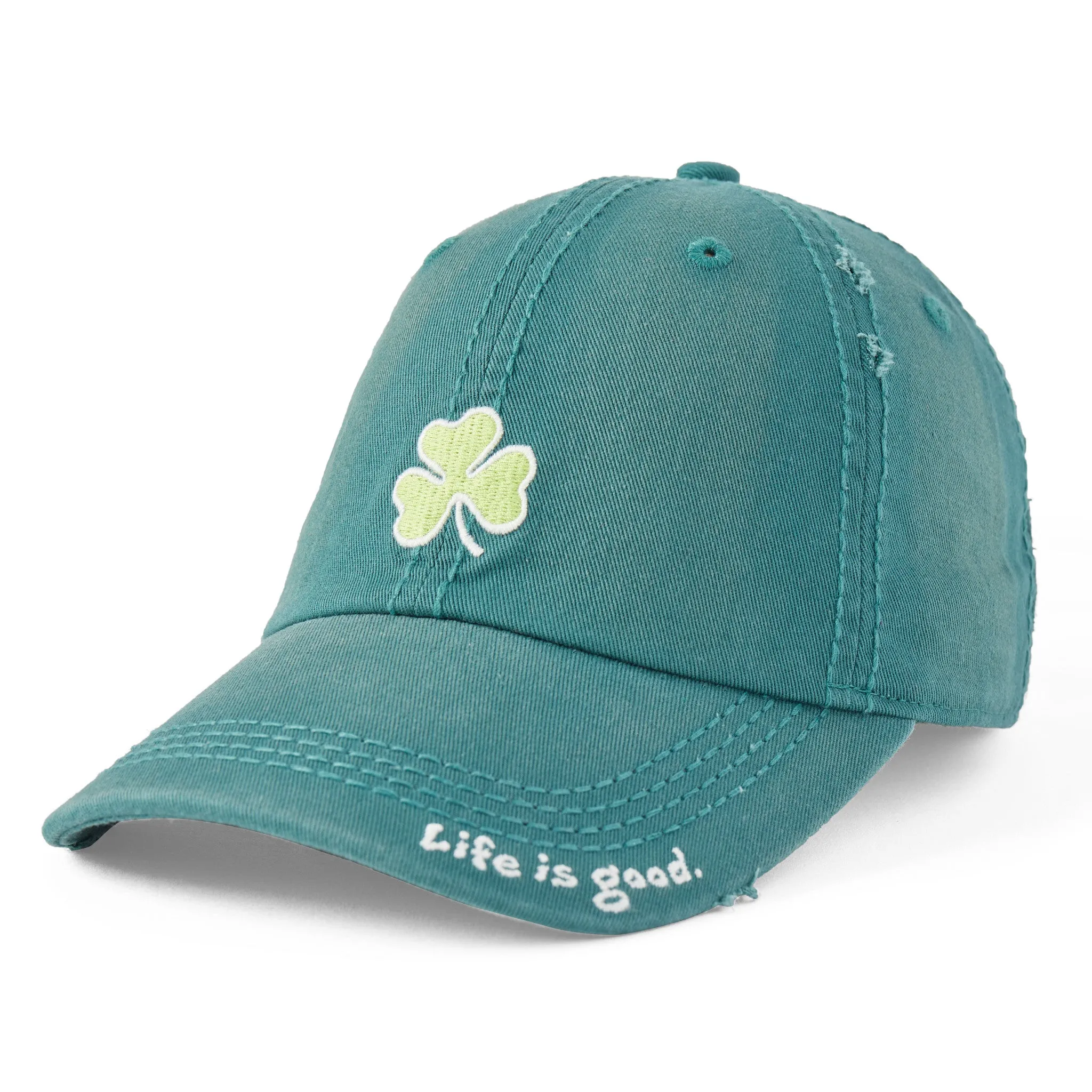 Adult Unisex Shamrock Sunwashed Chill Cap Life is Good