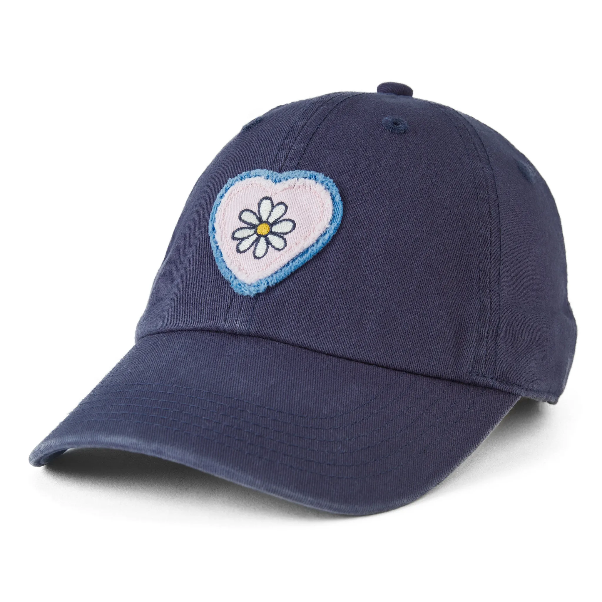 Adult Unisex Simple Daisy Heart Tattered Chill Cap Life is Good