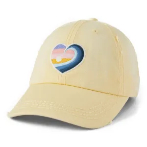 Adult Unisex Sunrise Surf Heart Sunwashed Chill Cap Life is Good