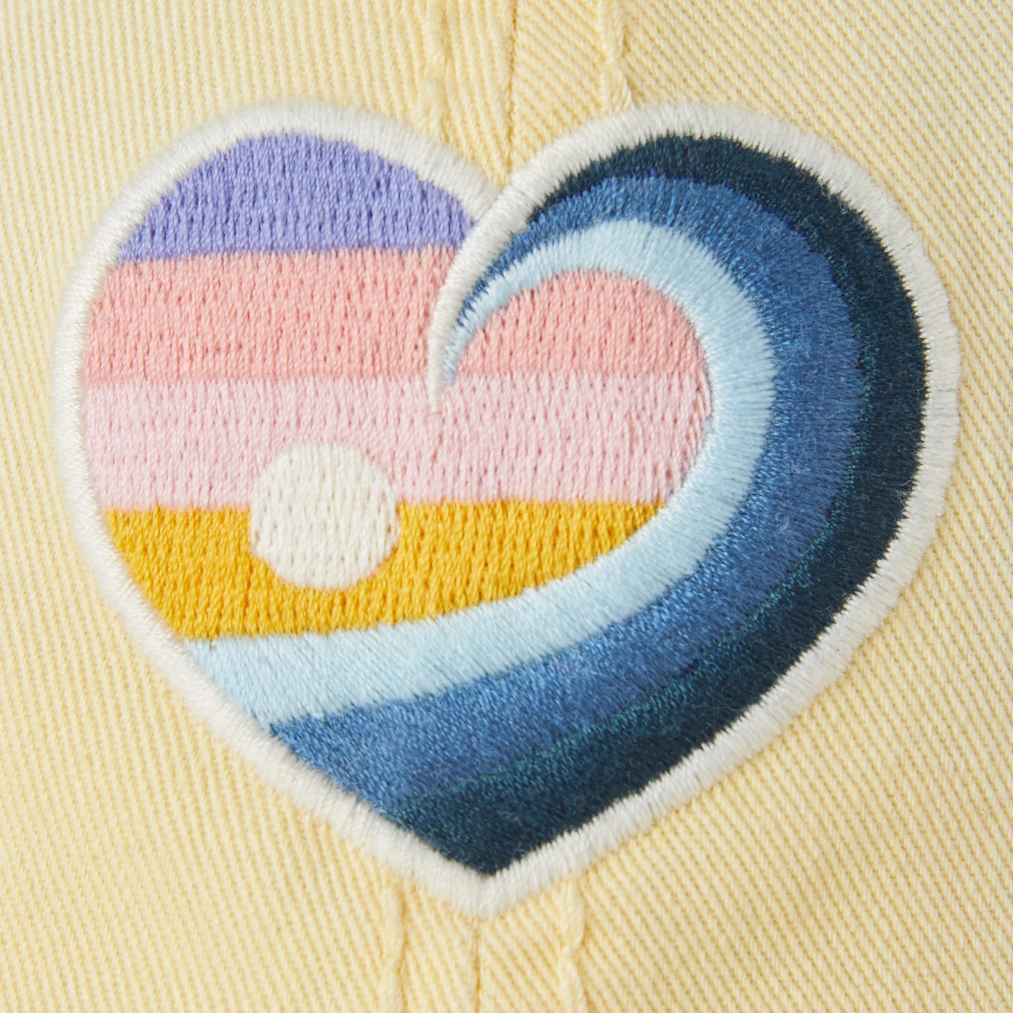 Adult Unisex Sunrise Surf Heart Sunwashed Chill Cap Life is Good