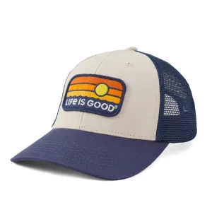 Adult Unisex Sunrise Water Stripe Trucker Life is Good