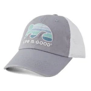 Adult Unisex Sunset Wave LIG Soft Mesh Back Cap Life is Good
