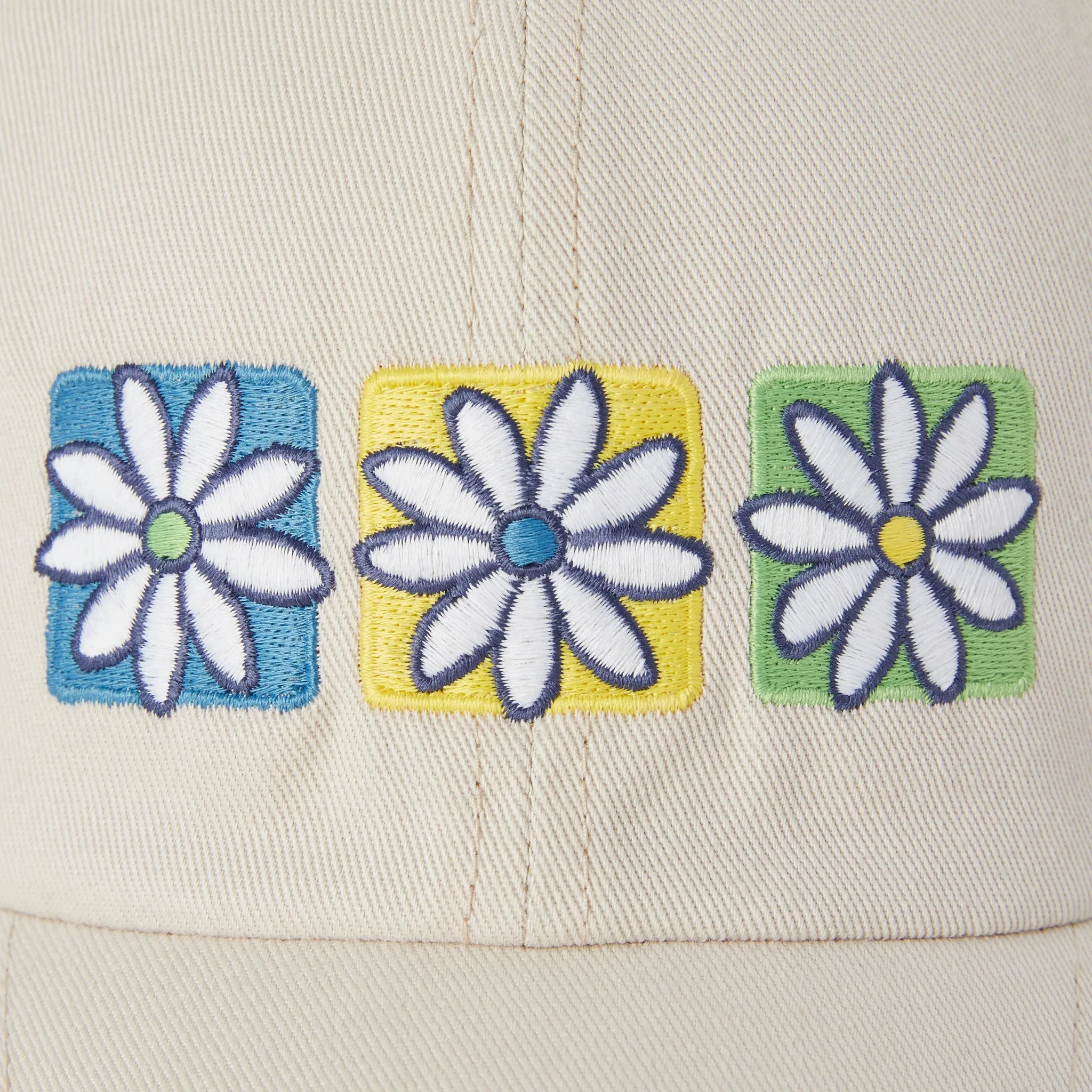 Adult Unisex Three Boxed Daisies Chill Cap Life is Good