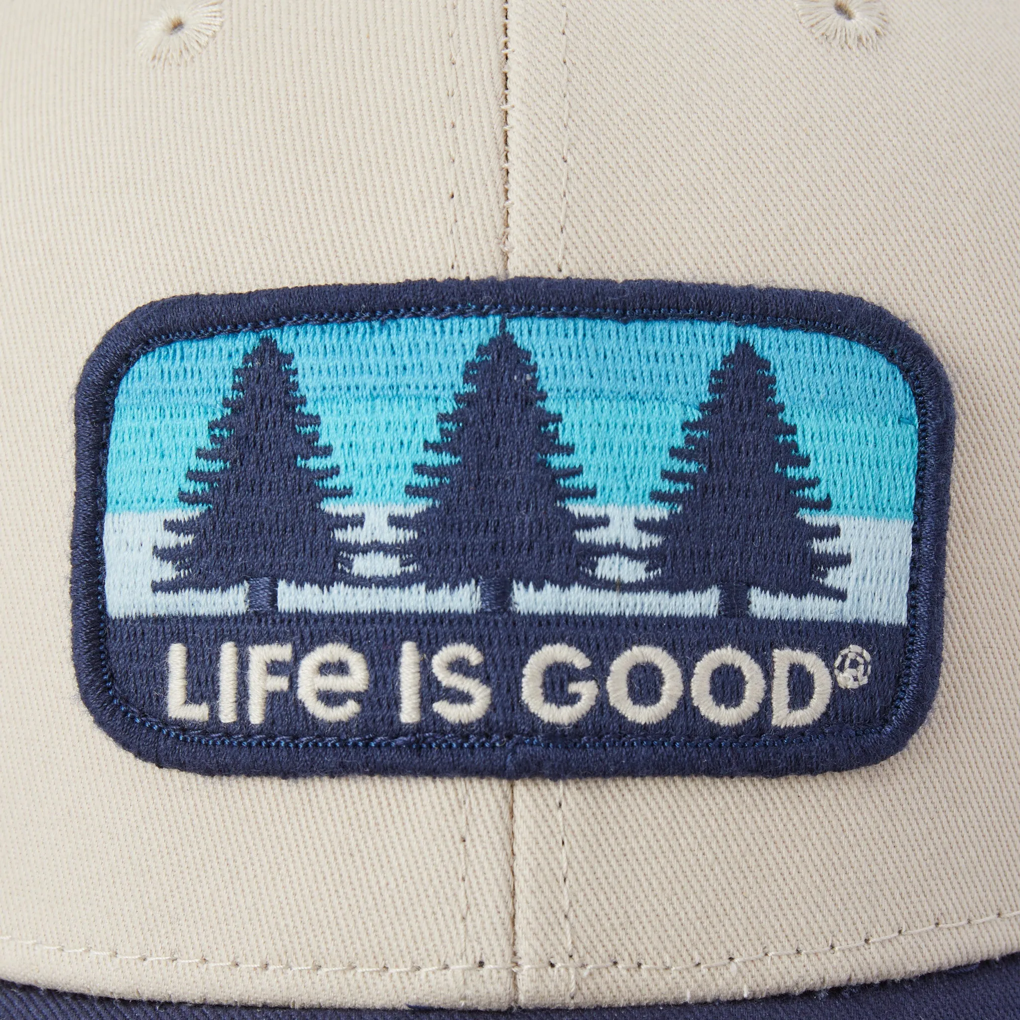 Adult Unisex Three Pine Patch Trucker Life is Good