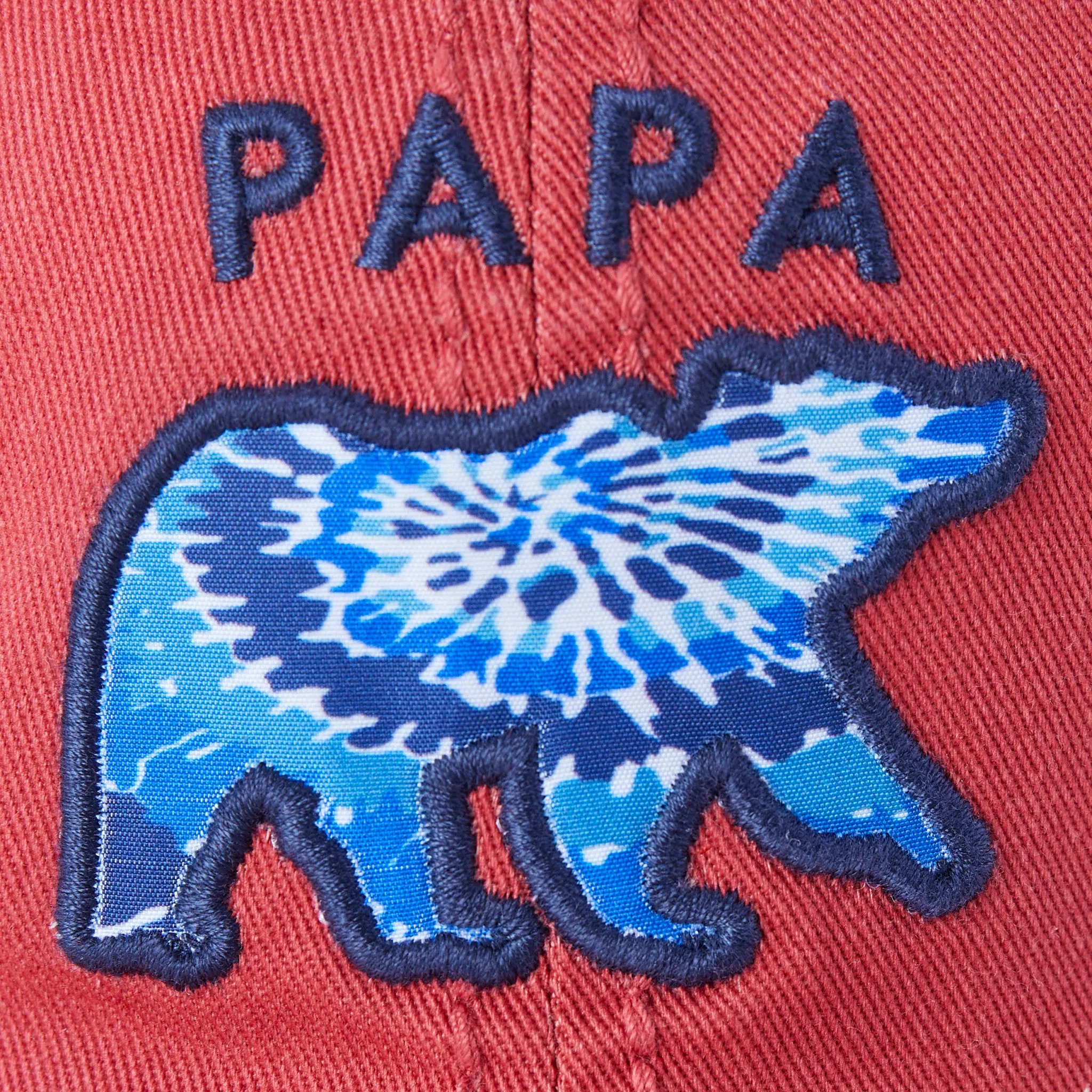 Adult Unisex Tie Dye Papa Bear Sunwashed Chill Cap Life is Good