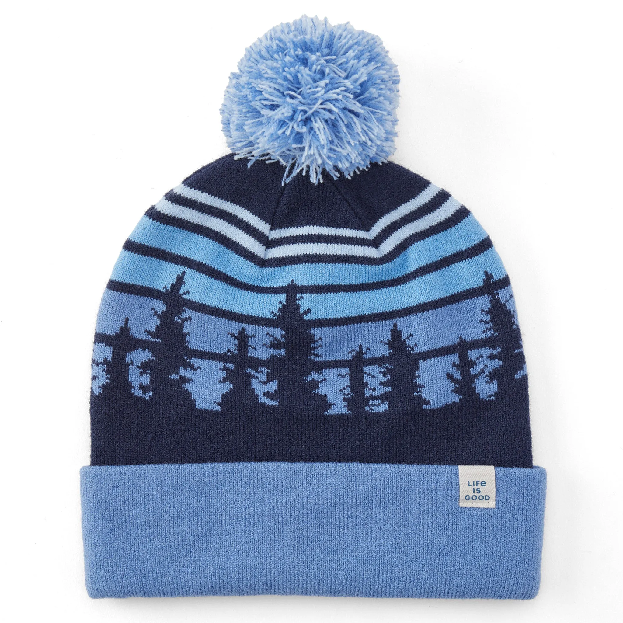 Adult Unisex Tree Striped Sky So Chill Beanie Life is Good
