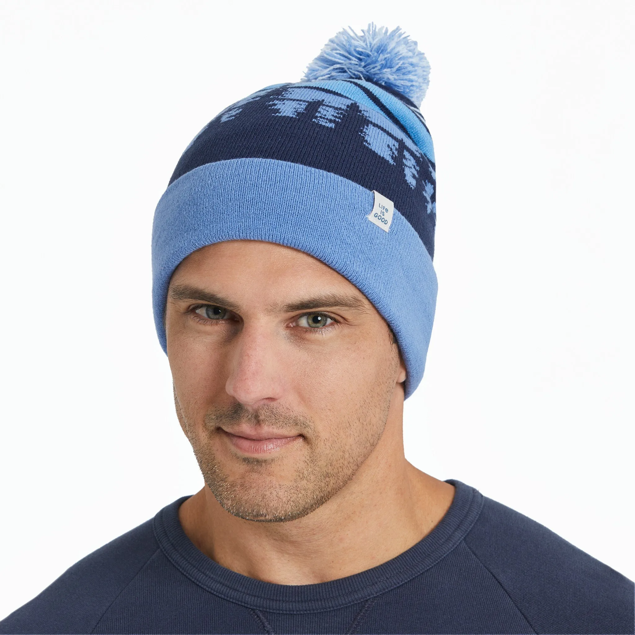 Adult Unisex Tree Striped Sky So Chill Beanie Life is Good