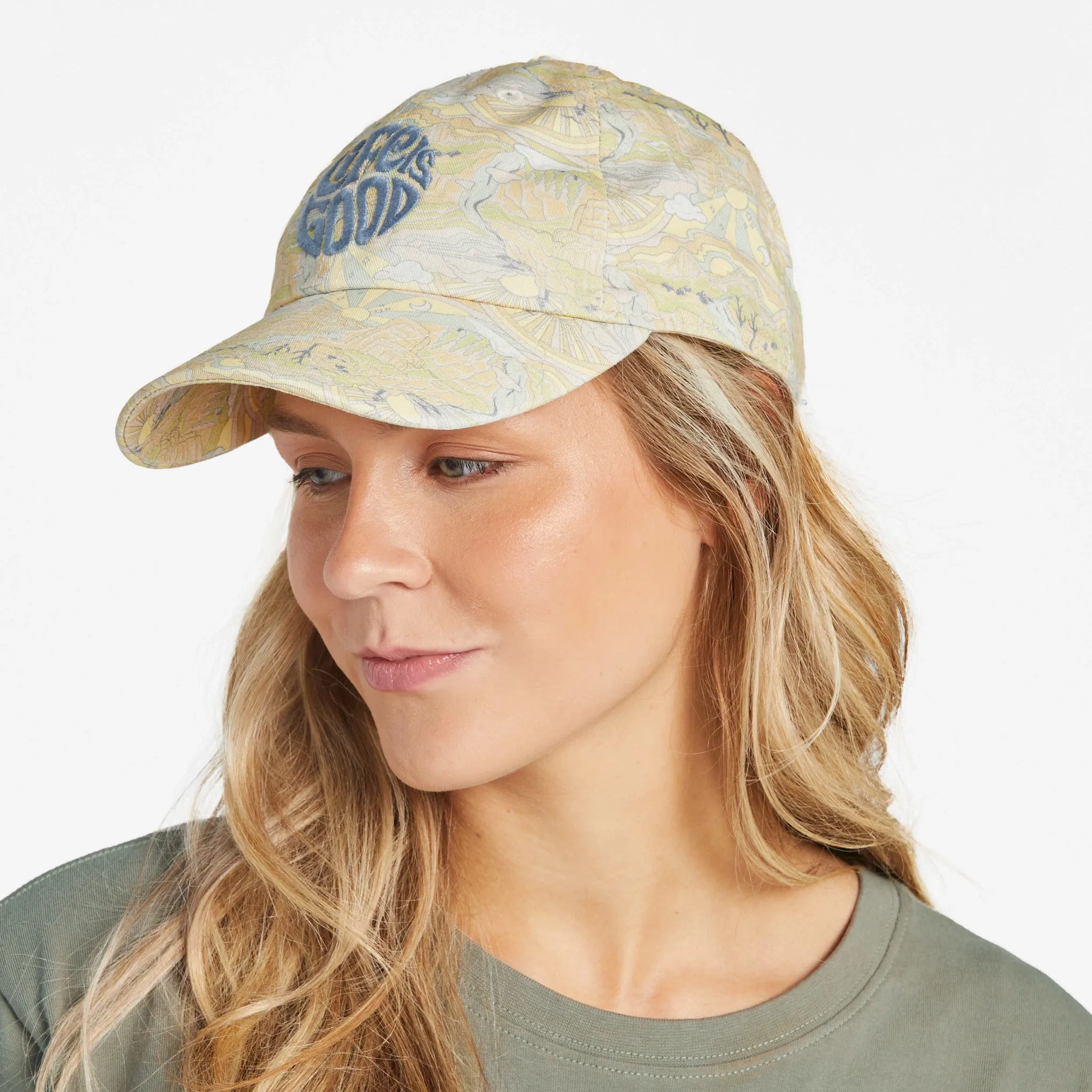 Adult Unisex Trippy Landscape Pattern Chill Cap Life is Good