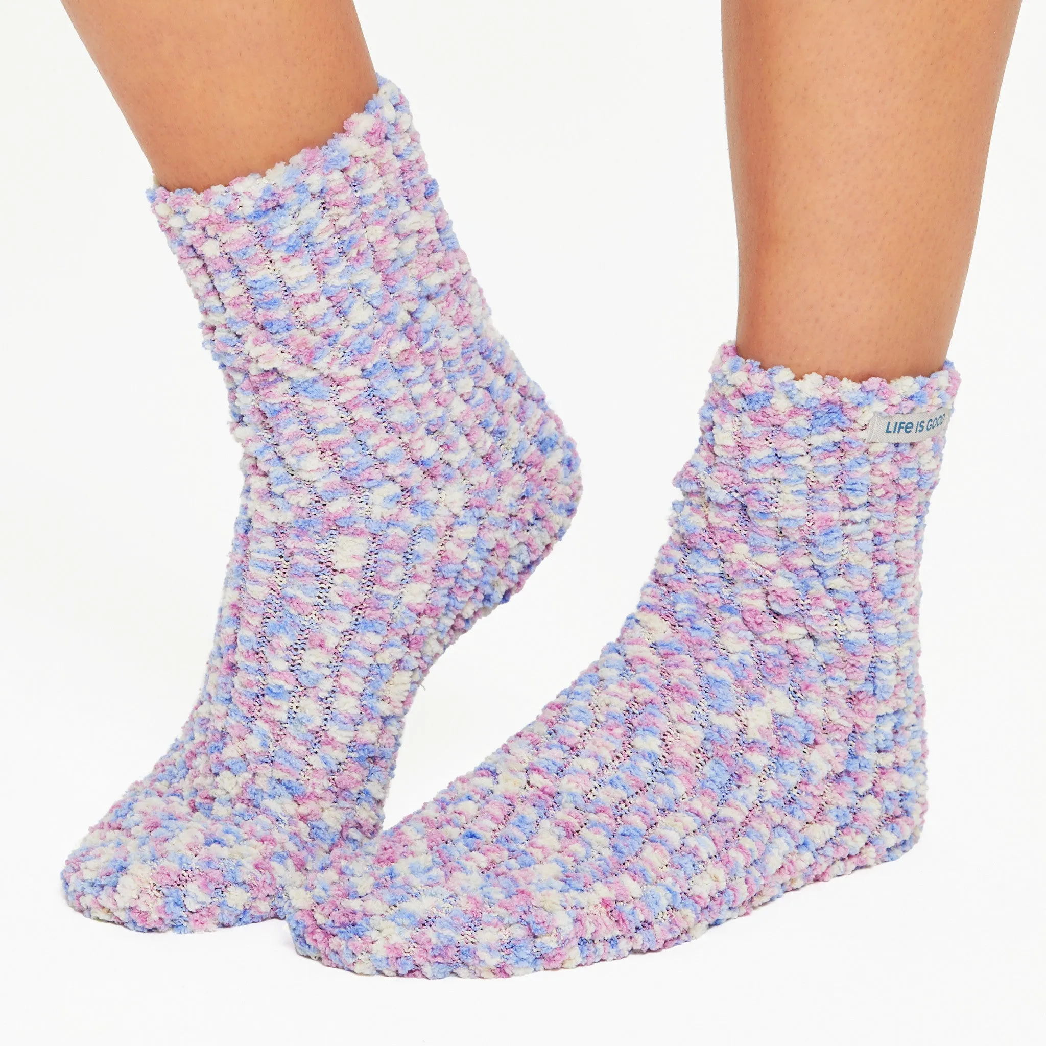 Adult Unisex Violet Purple  PomPoms Sock Life is Good