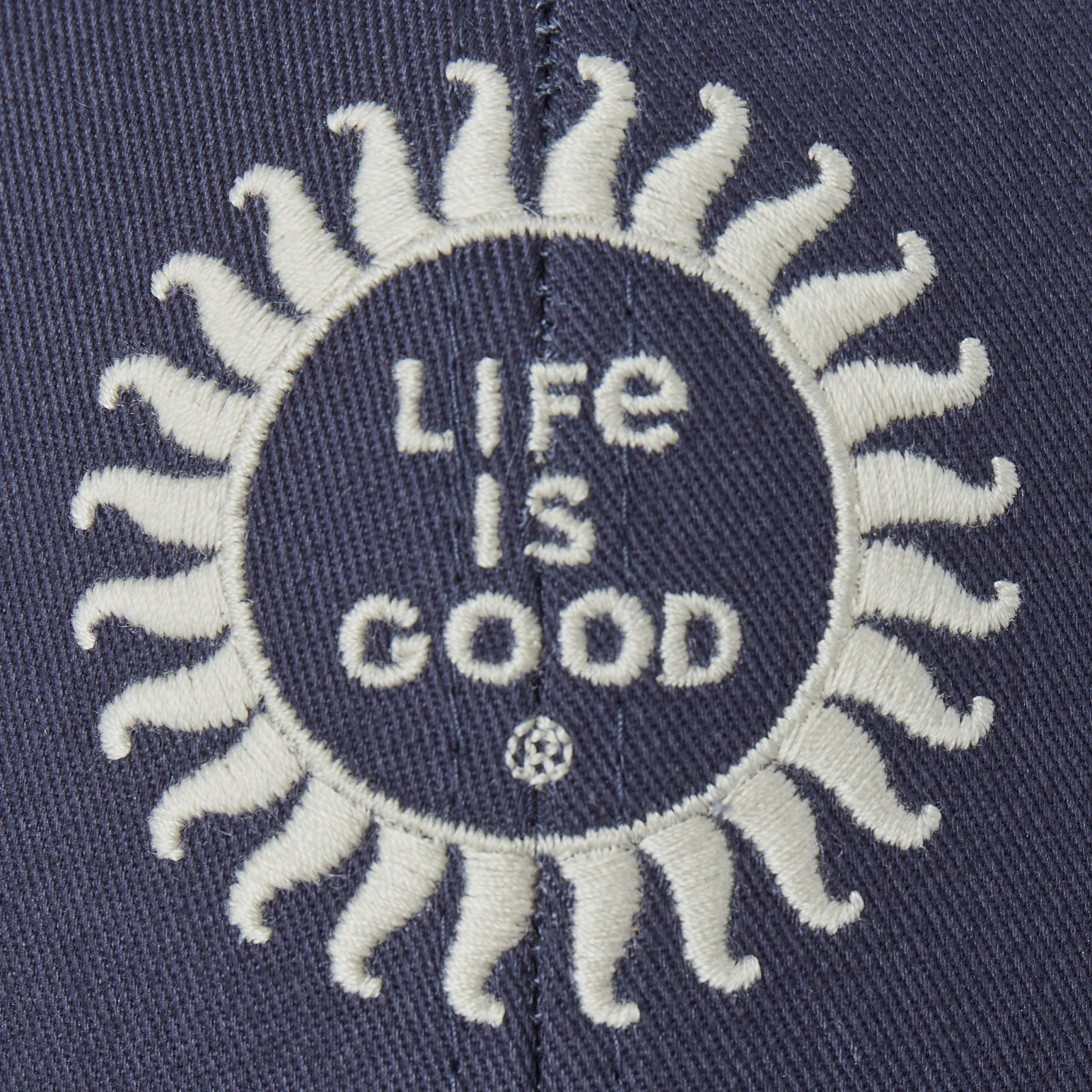 Adult Unisex Woodblock Sun Trucker Life is Good