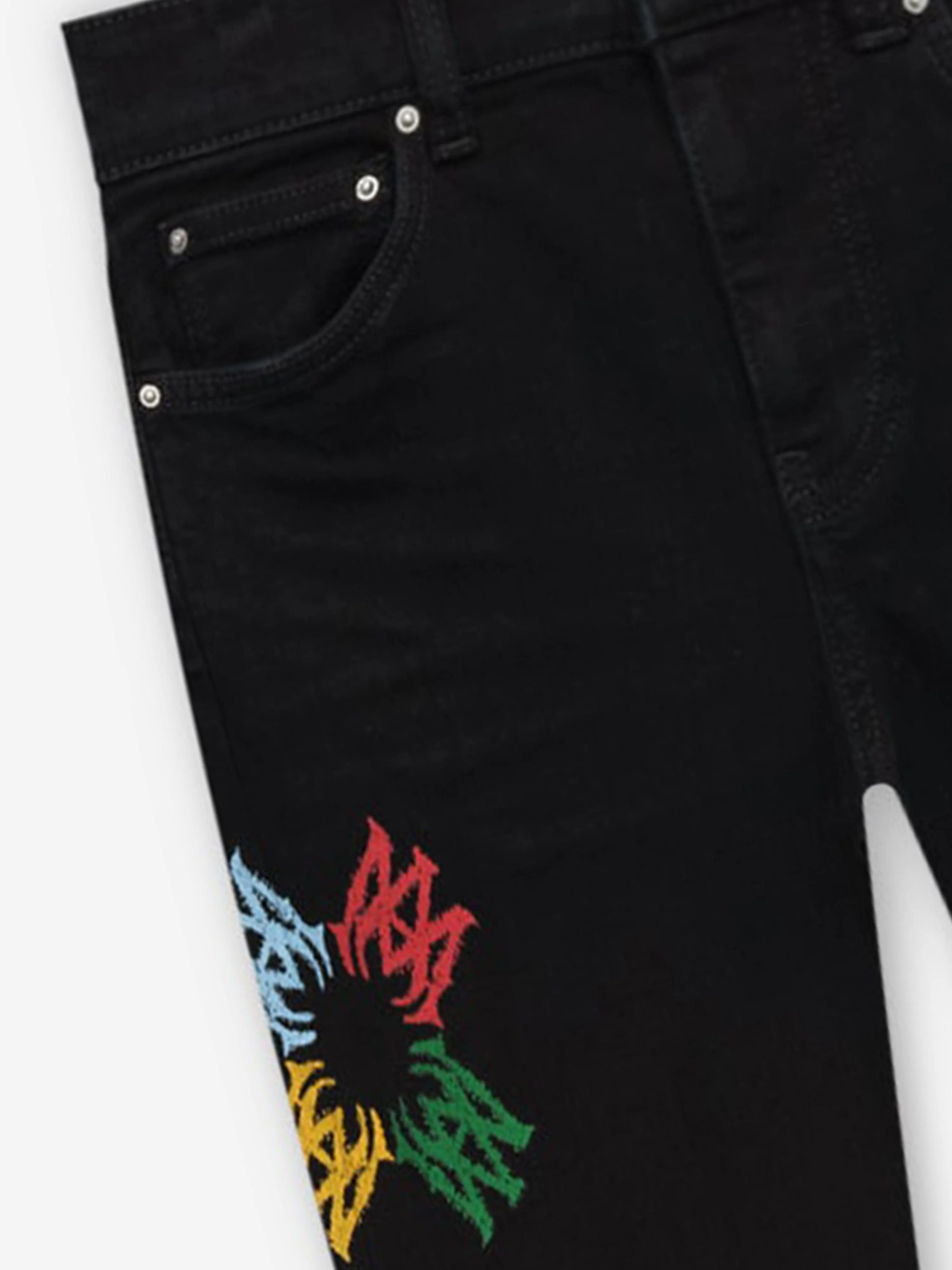 Amiri Kids MA Quad Scribble Jeans in Black