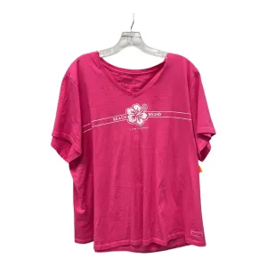 Athletic Top Ss By Life Is Good In Pink, Size:3X