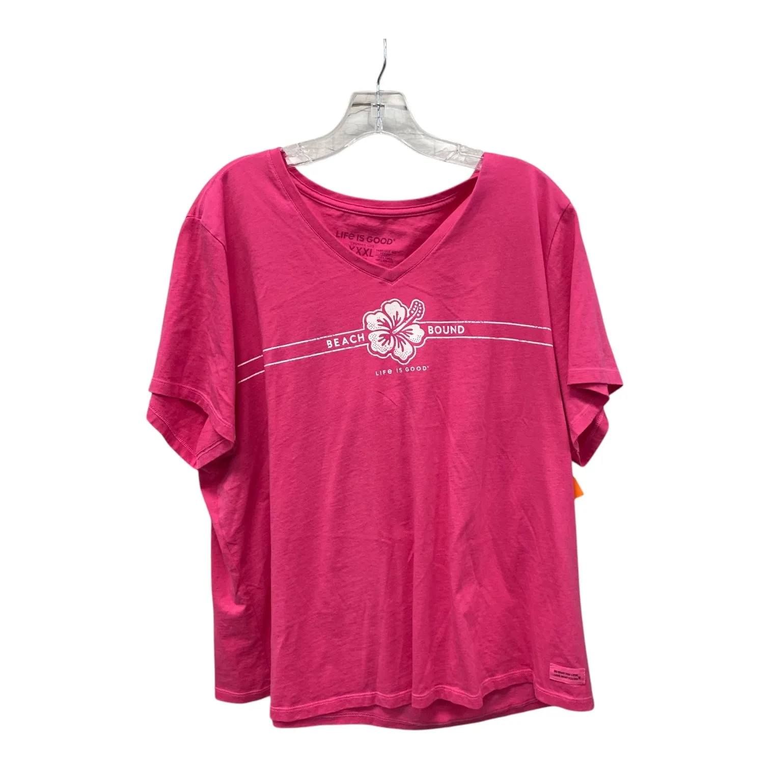 Athletic Top Ss By Life Is Good In Pink, Size:3X