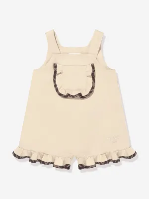 Baby Girls Frilly Playsuit in Beige