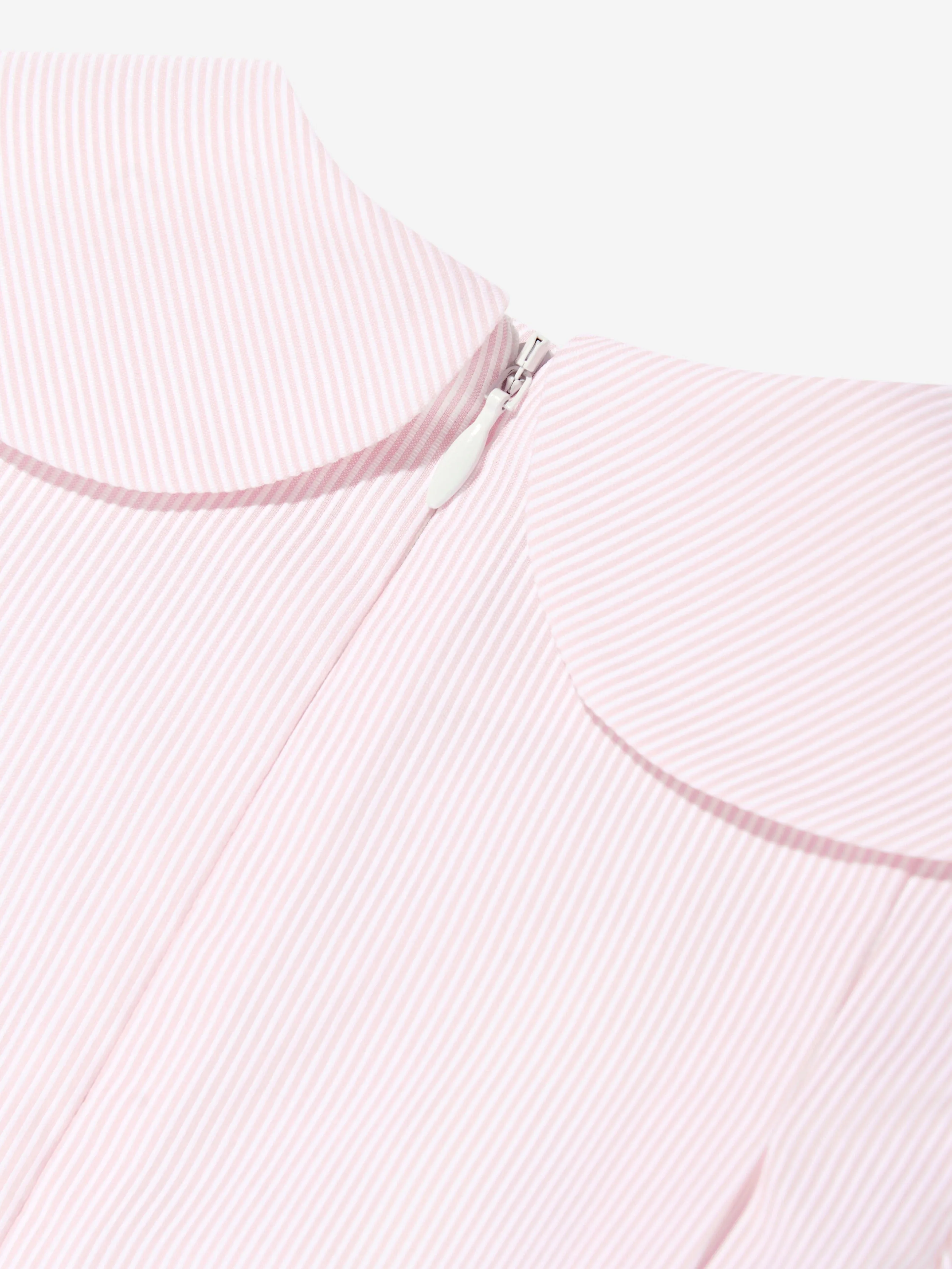 Baby Girls Striped Bow Dress in Pink