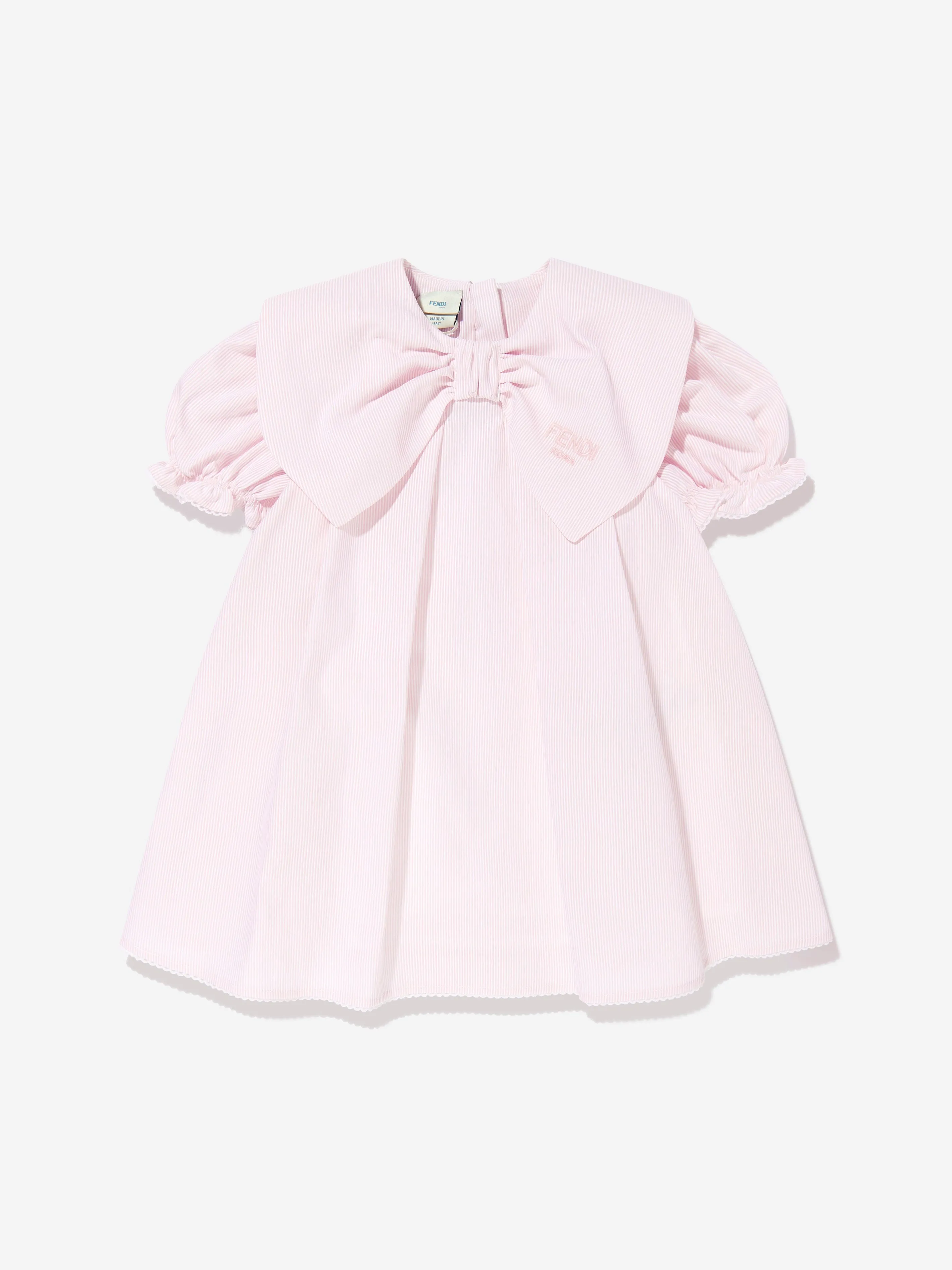 Baby Girls Striped Bow Dress in Pink