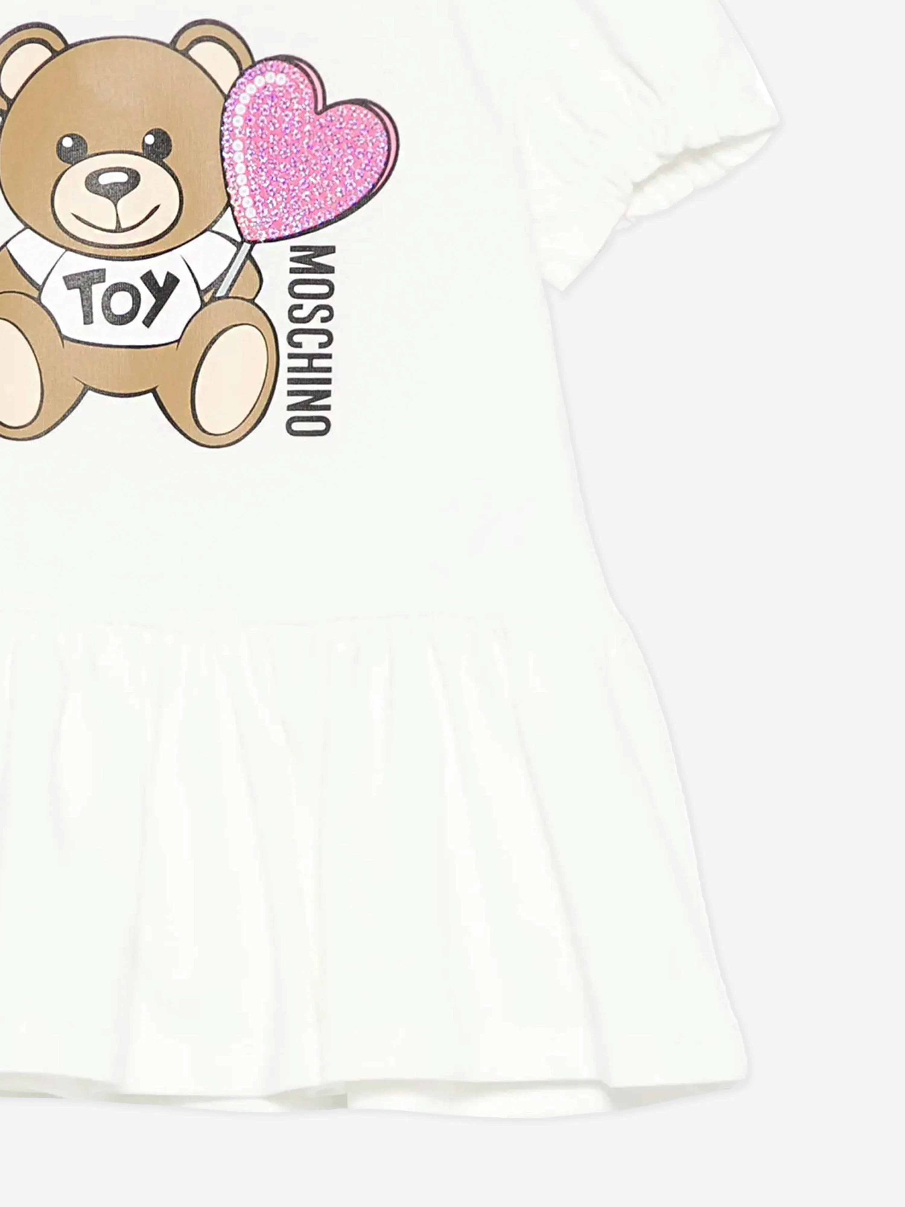 Baby Girls Teddy Bear Dress in Ivory