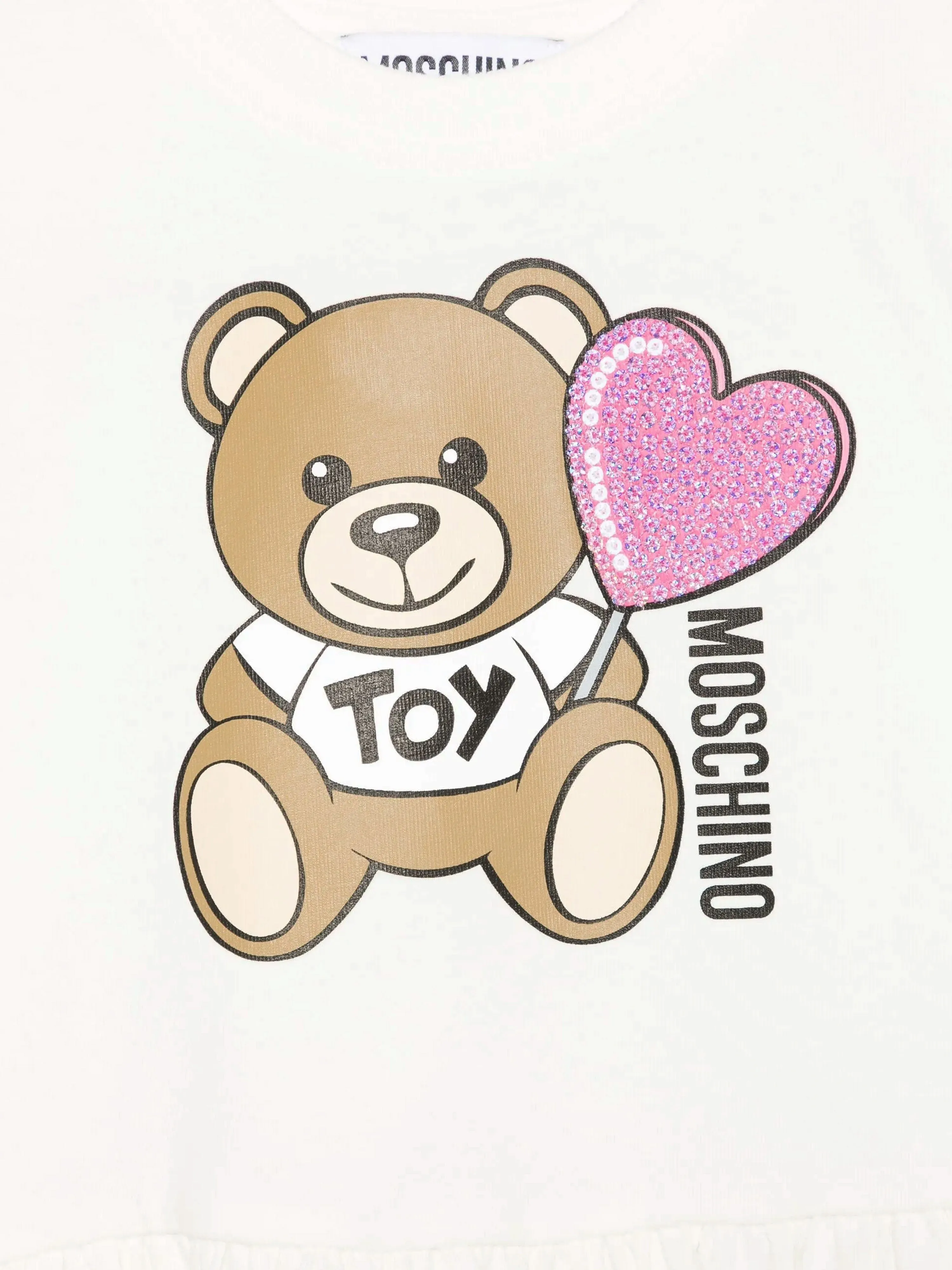 Baby Girls Teddy Bear Dress in Ivory