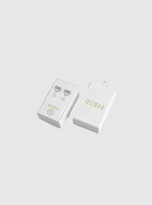 Clear Heart Crystal Stud Earrings. Guess