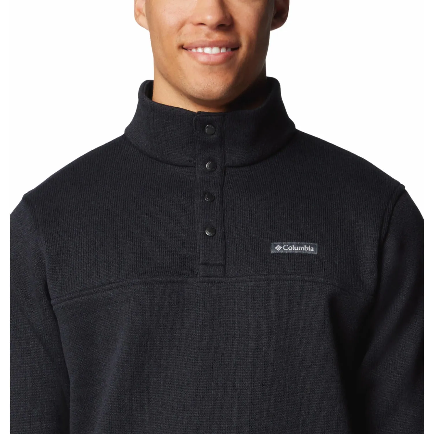 Columbia Men Black Alto Pass Half Snap Fleece