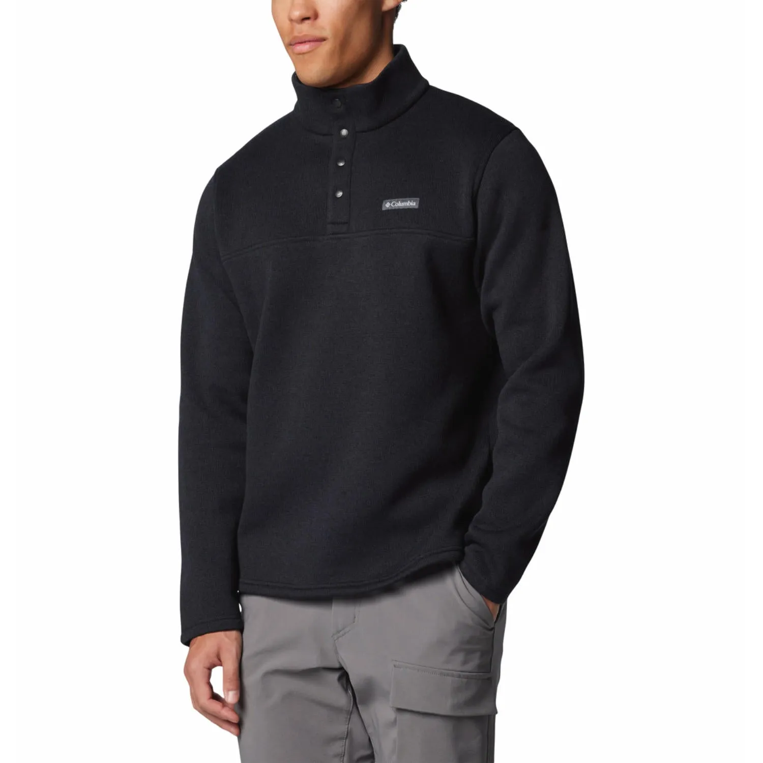 Columbia Men Black Alto Pass Half Snap Fleece