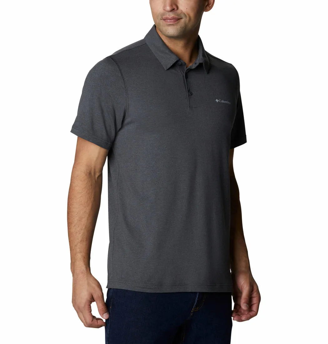 Columbia Men Black Omni-Wick Tech Trail Polo Tshirt