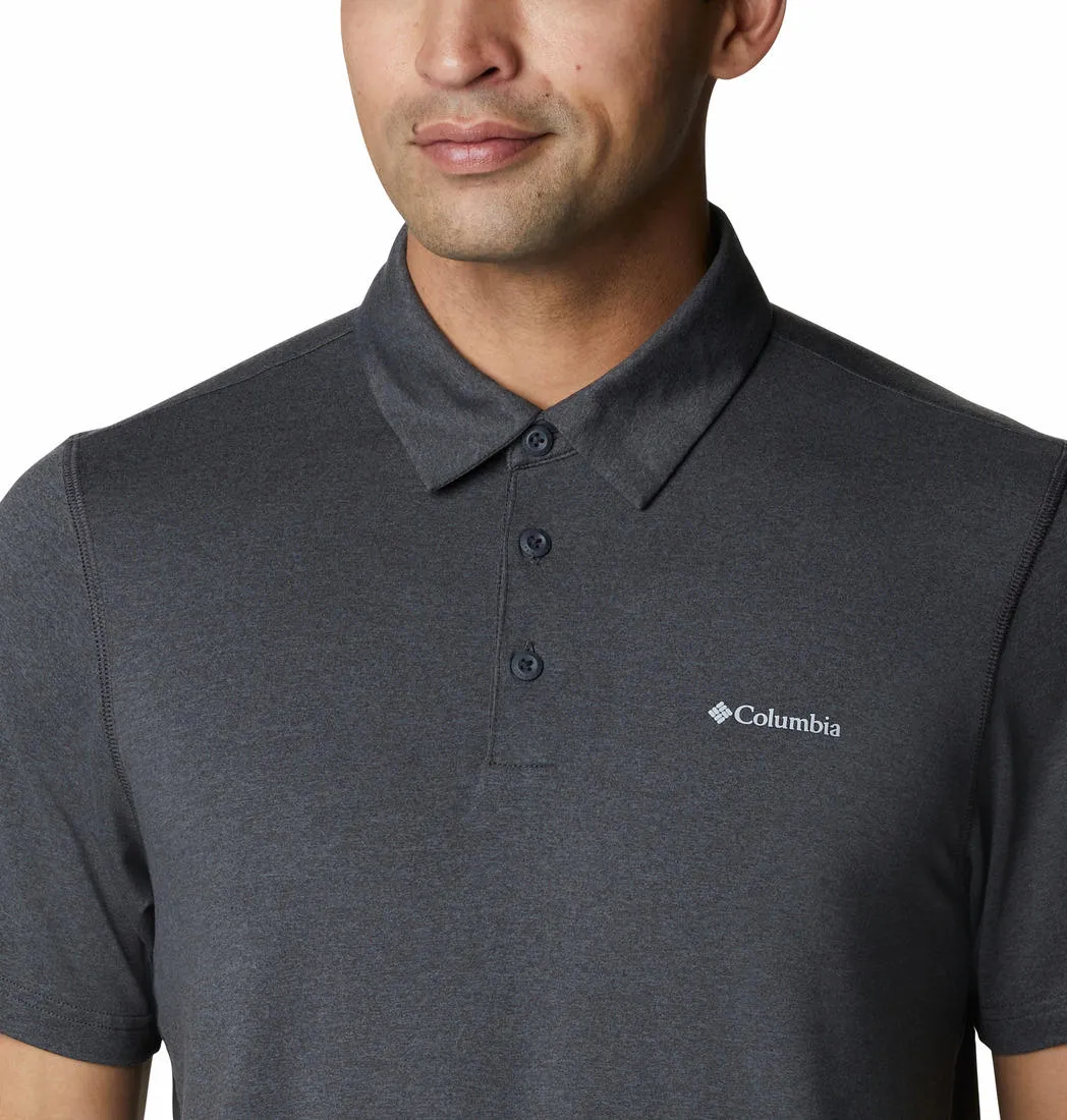 Columbia Men Black Omni-Wick Tech Trail Polo Tshirt