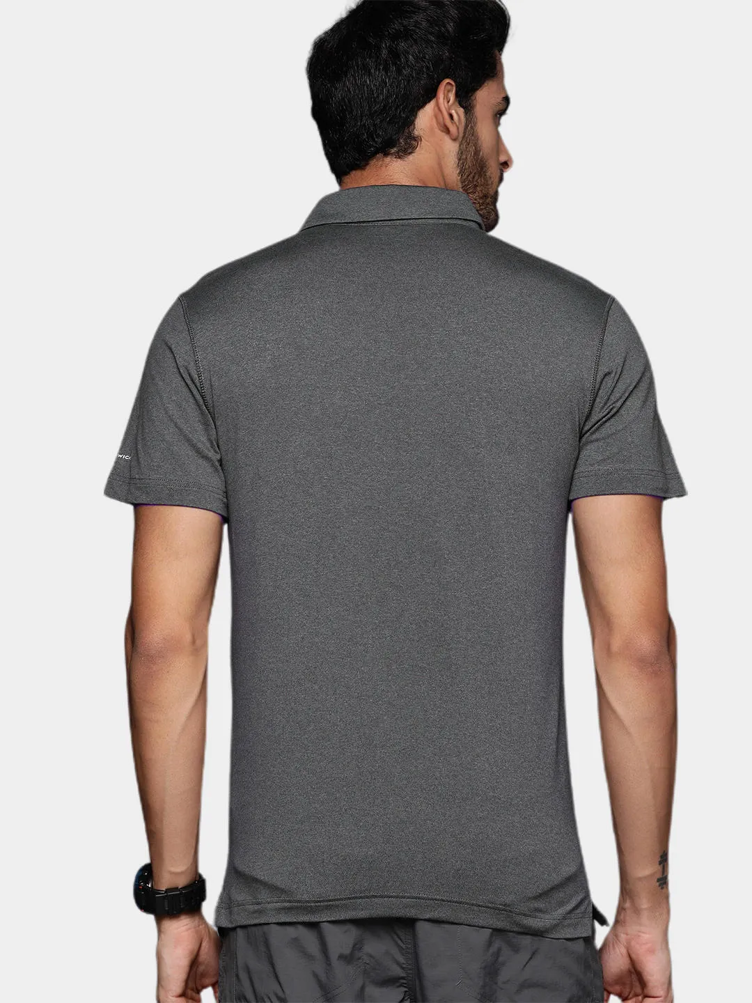 Columbia Men Black Omni-Wick Tech Trail Polo Tshirt