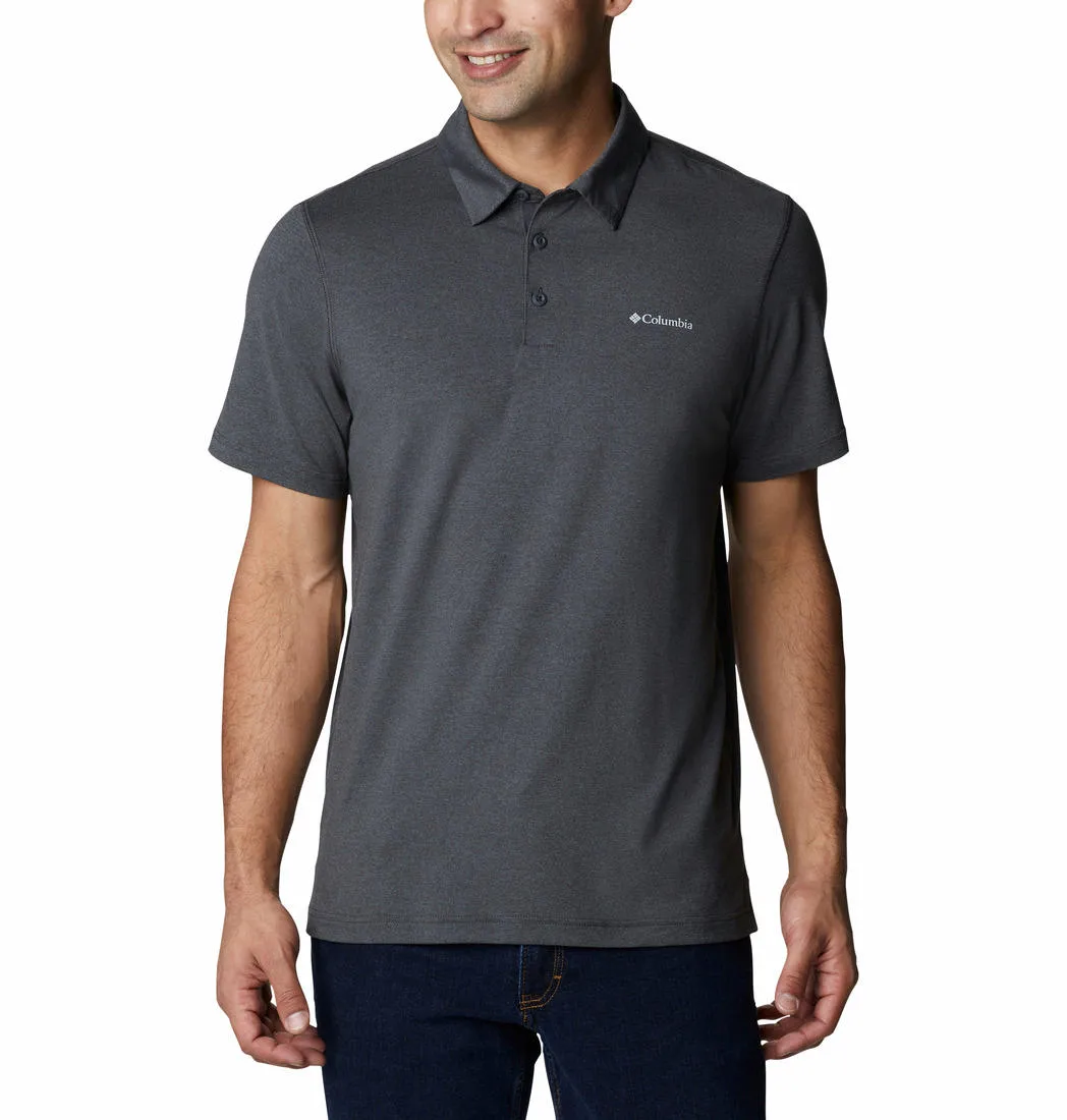 Columbia Men Black Omni-Wick Tech Trail Polo Tshirt