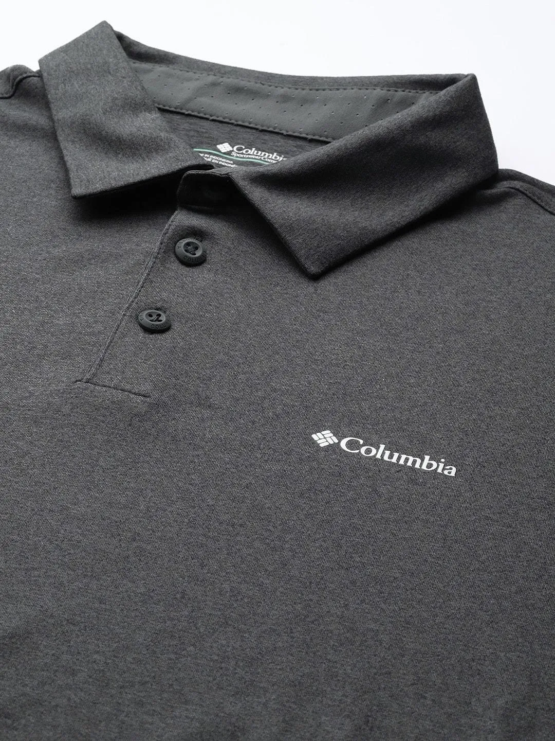 Columbia Men Black Omni-Wick Tech Trail Polo Tshirt