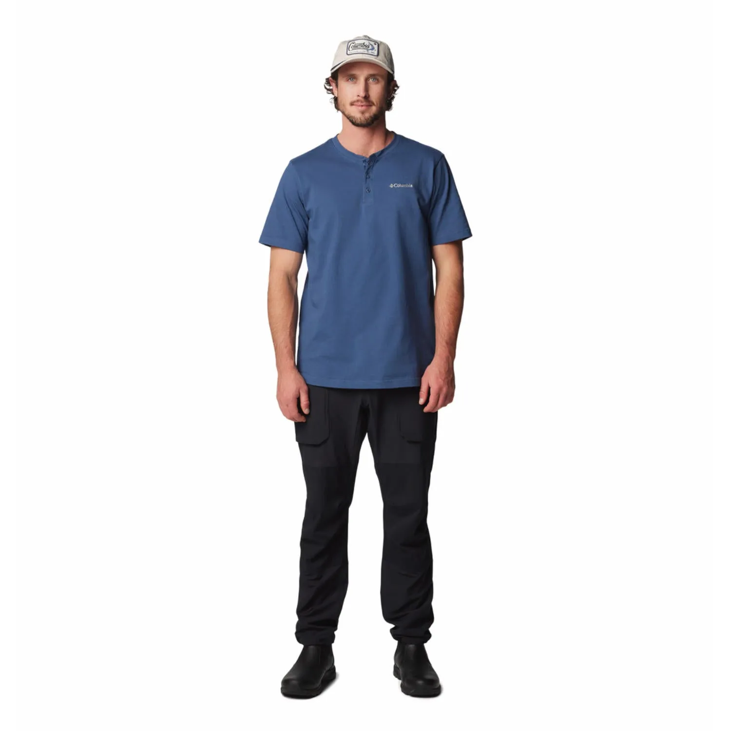 Columbia Men Blue Omni-Shade LandroamerHenley II Tshirt