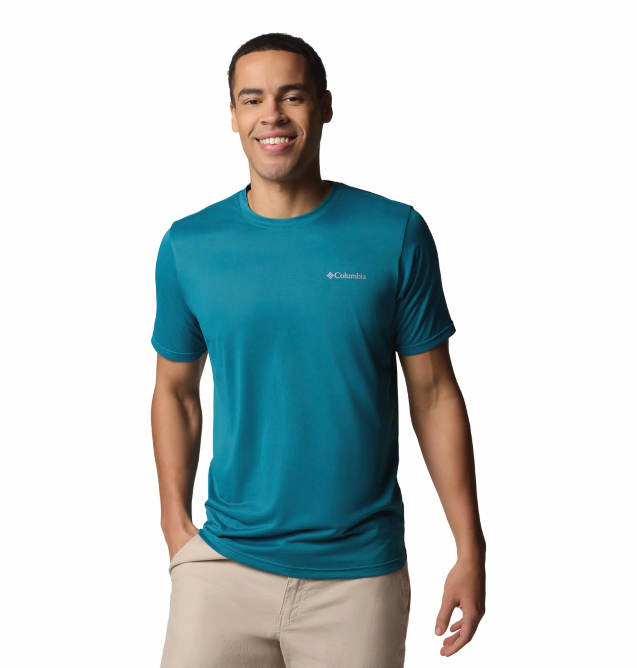 Columbia Men Blue Omni-Wick Hike Crew Tshirt