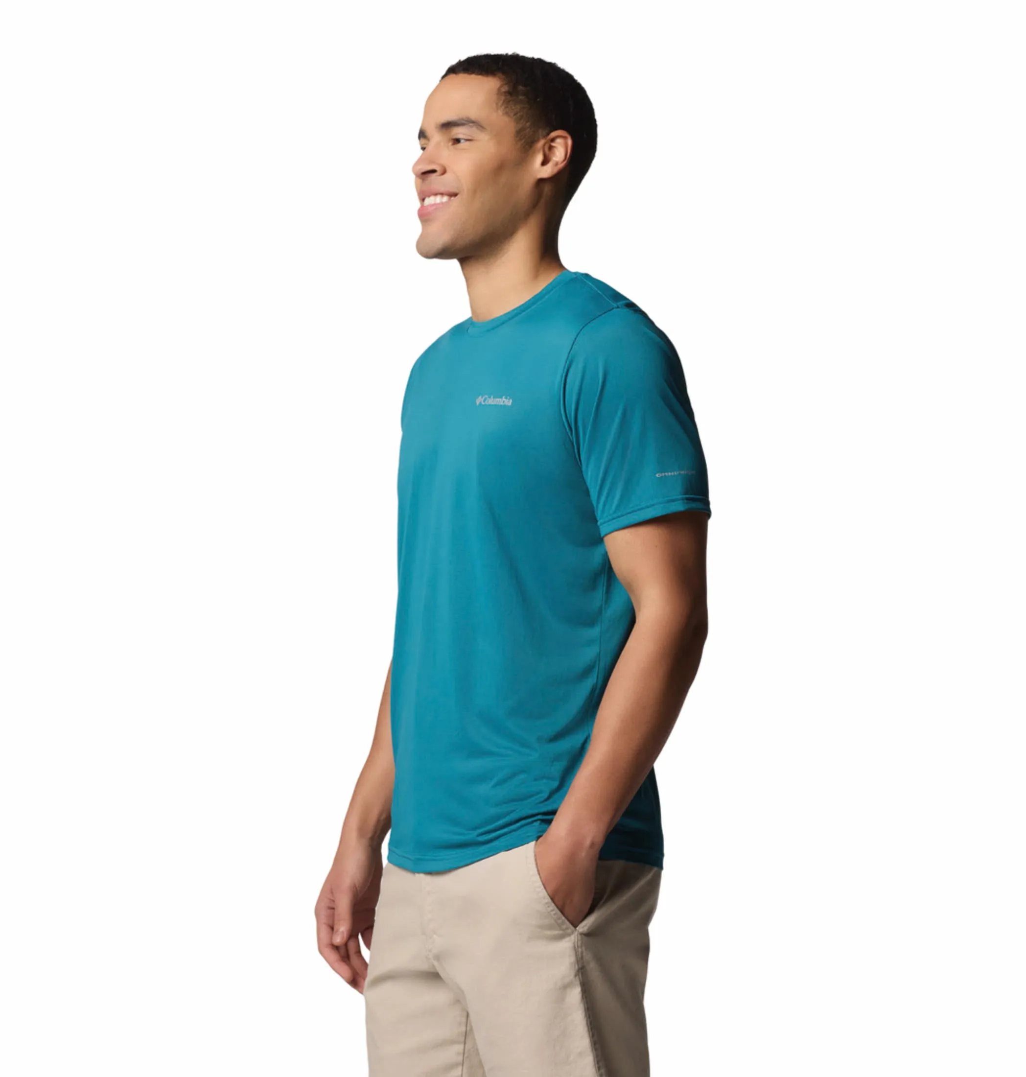 Columbia Men Blue Omni-Wick Hike Crew Tshirt