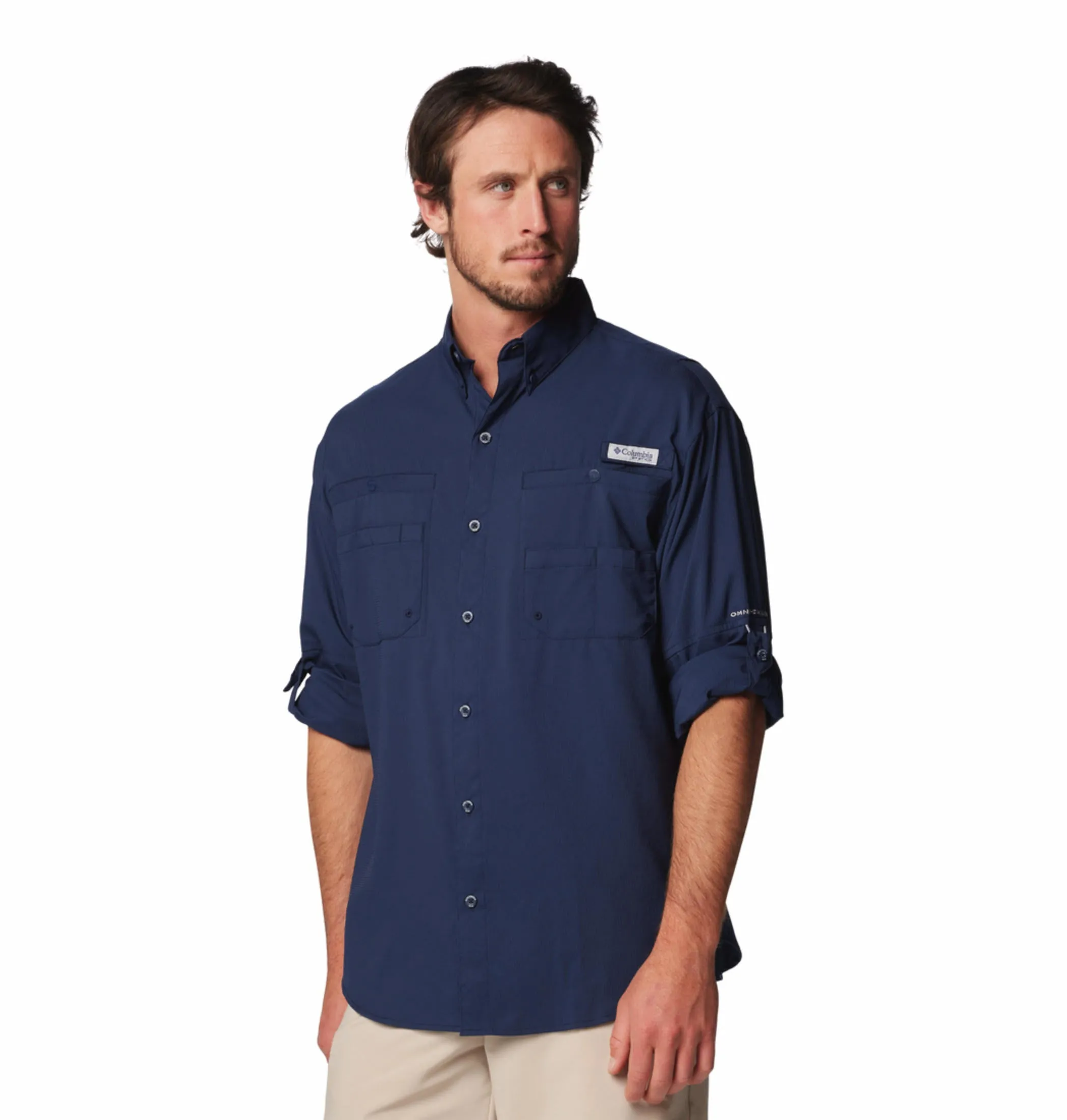 Columbia Men Blue Omni-Wick Tamiami II Long Sleeve Shirt