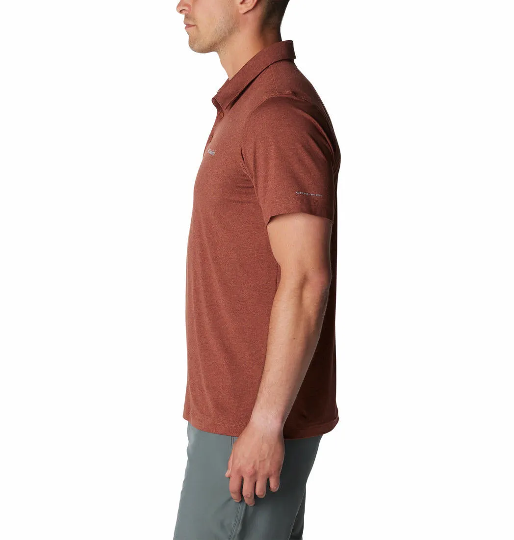 Columbia Men Brown Omni-Wick Tech Trail Polo Tshirt