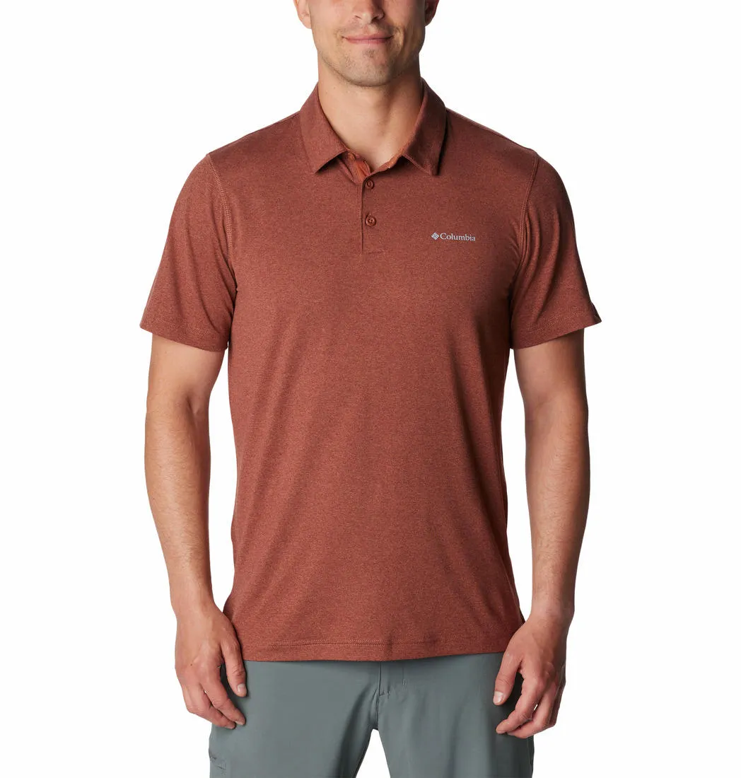 Columbia Men Brown Omni-Wick Tech Trail Polo Tshirt