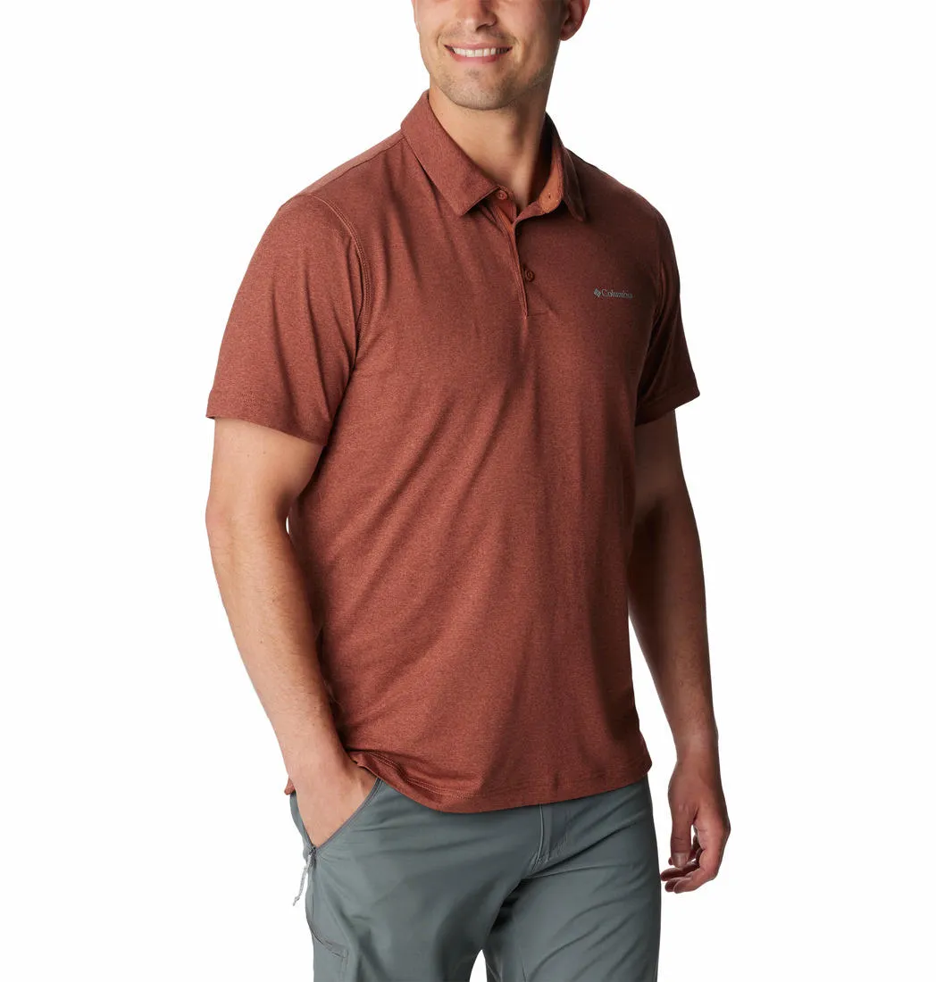 Columbia Men Brown Omni-Wick Tech Trail Polo Tshirt