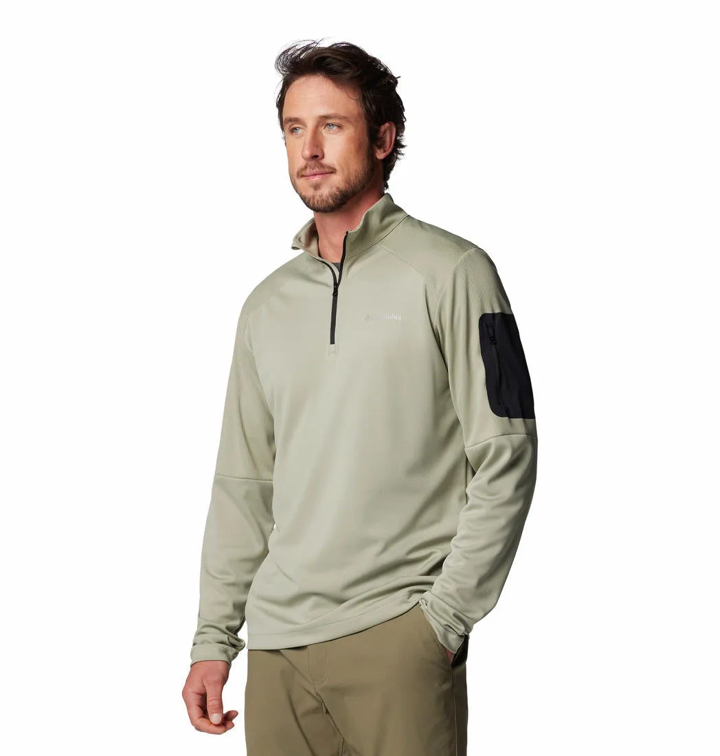 Columbia Men Green Omni-Shade Tech 1/4 Zip Tshirt