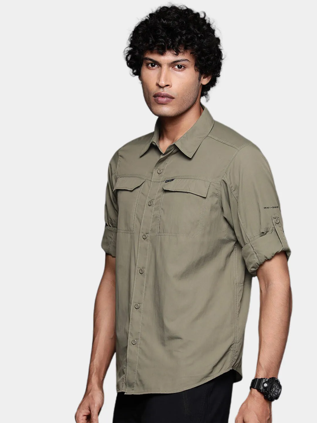 Columbia Men Green Omni-Wick Silver Ridge2.0 Long Sleeve Shirt
