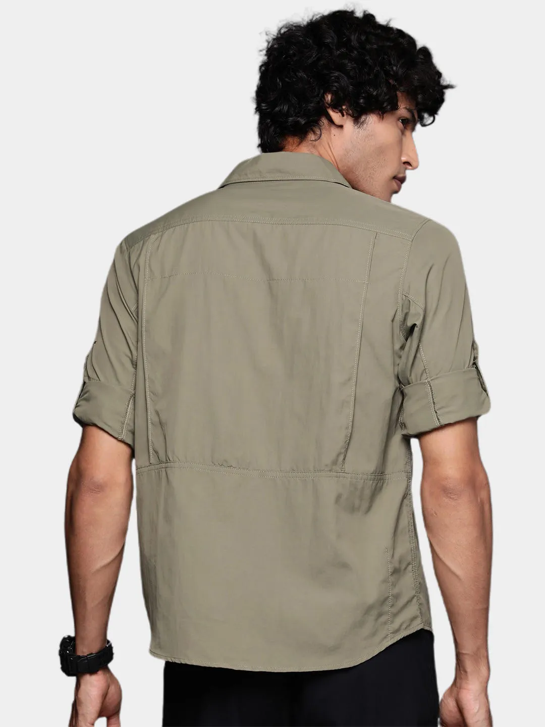 Columbia Men Green Omni-Wick Silver Ridge2.0 Long Sleeve Shirt