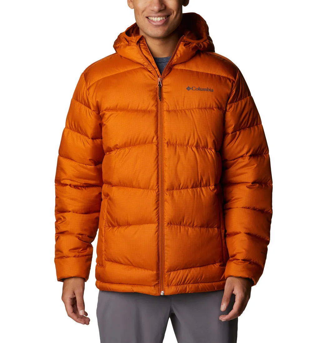 Columbia Men Orange Omni-Heat Reflective Fivemile Butte Hooded Jacket
