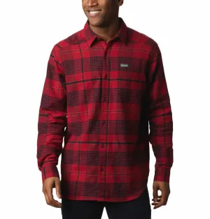 Columbia Men Red Cornell Woods Flannel Long Sleeve Shirt
