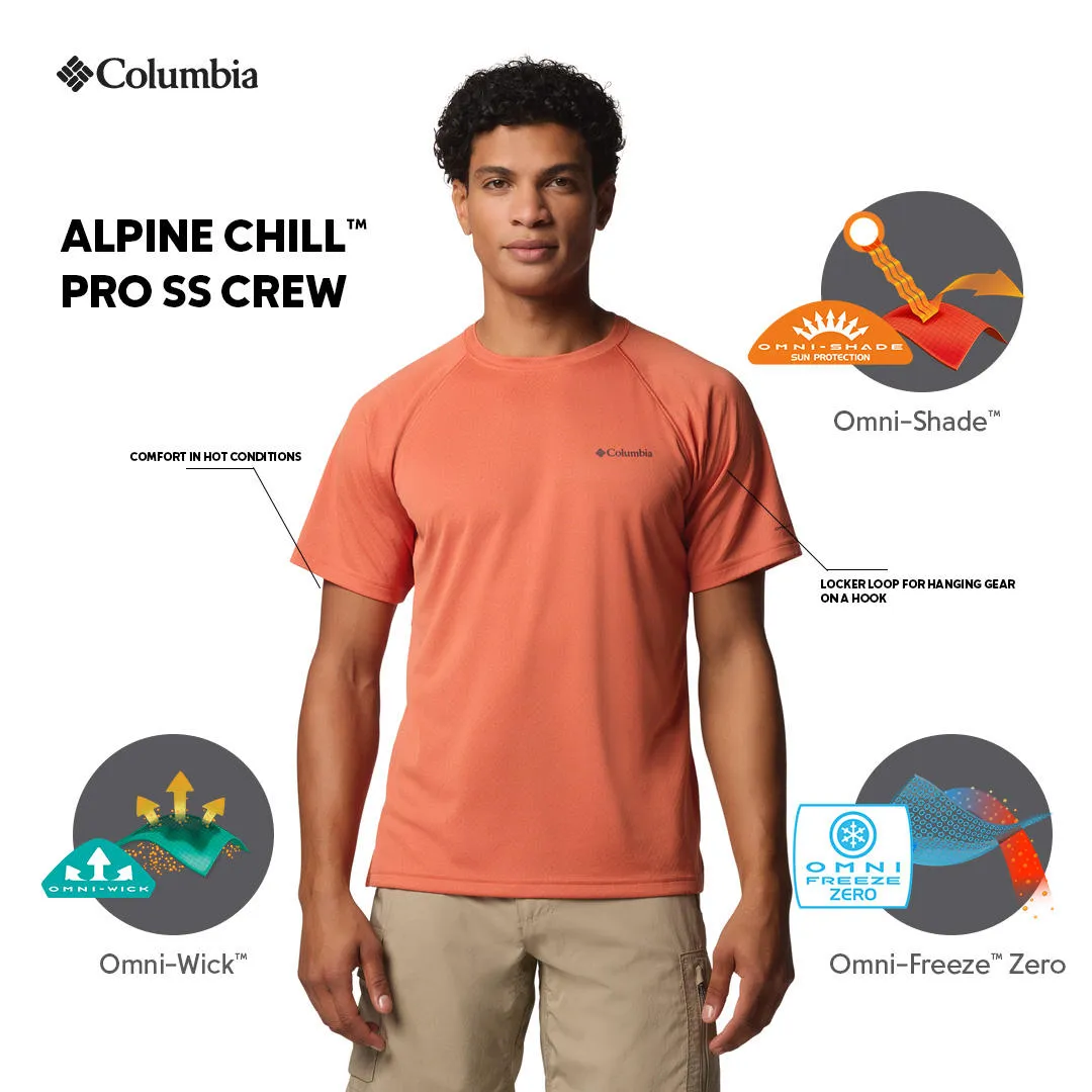 Columbia Men Red Omni-Shade Alpine Chill Pro Crew Tshirt