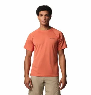 Columbia Men Red Omni-Shade Alpine Chill Pro Crew Tshirt