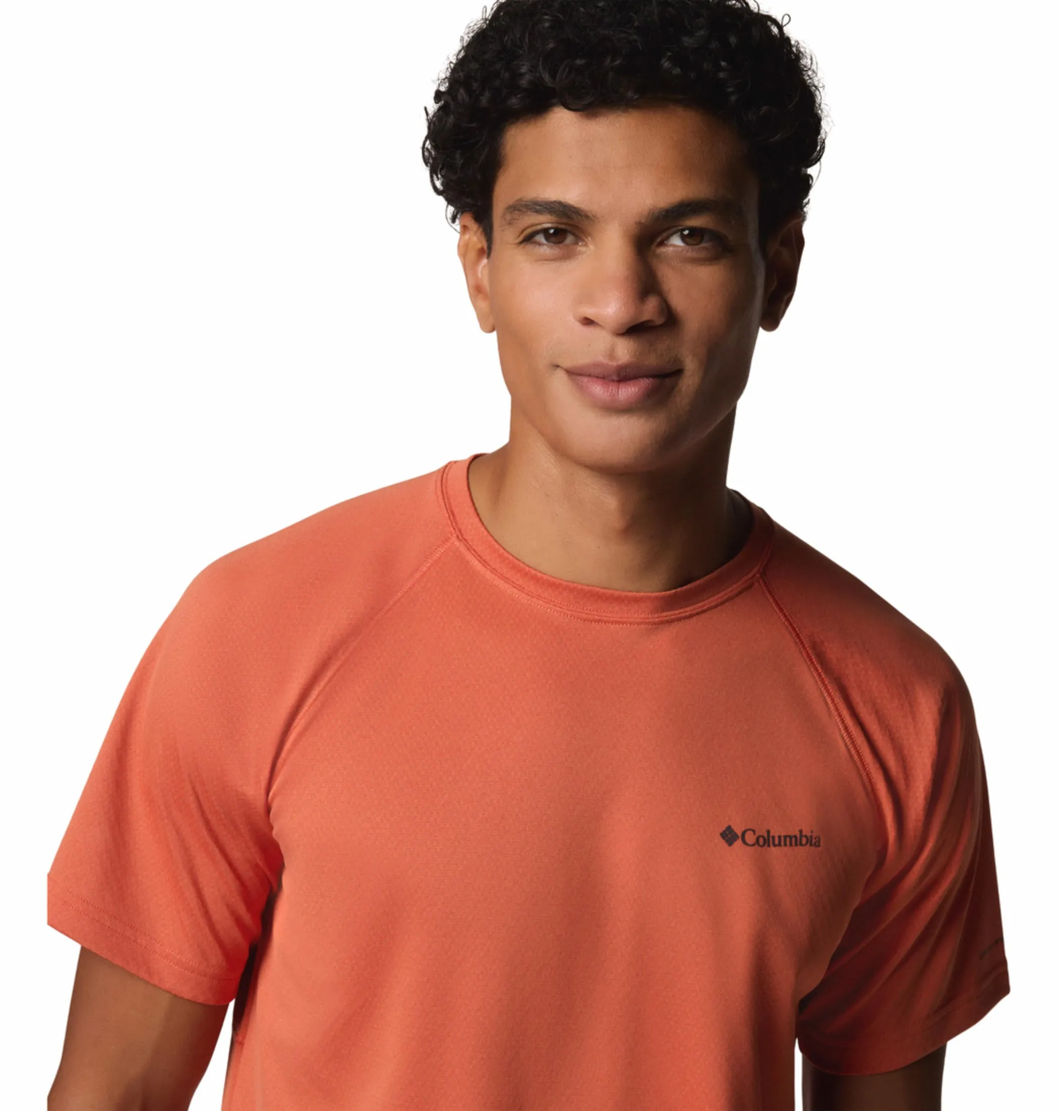 Columbia Men Red Omni-Shade Alpine Chill Pro Crew Tshirt