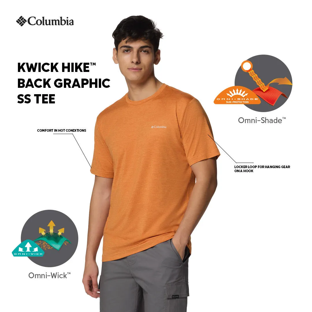 Columbia Men Red Omni-Shade Kwick Hike Back Graphic Tshirt