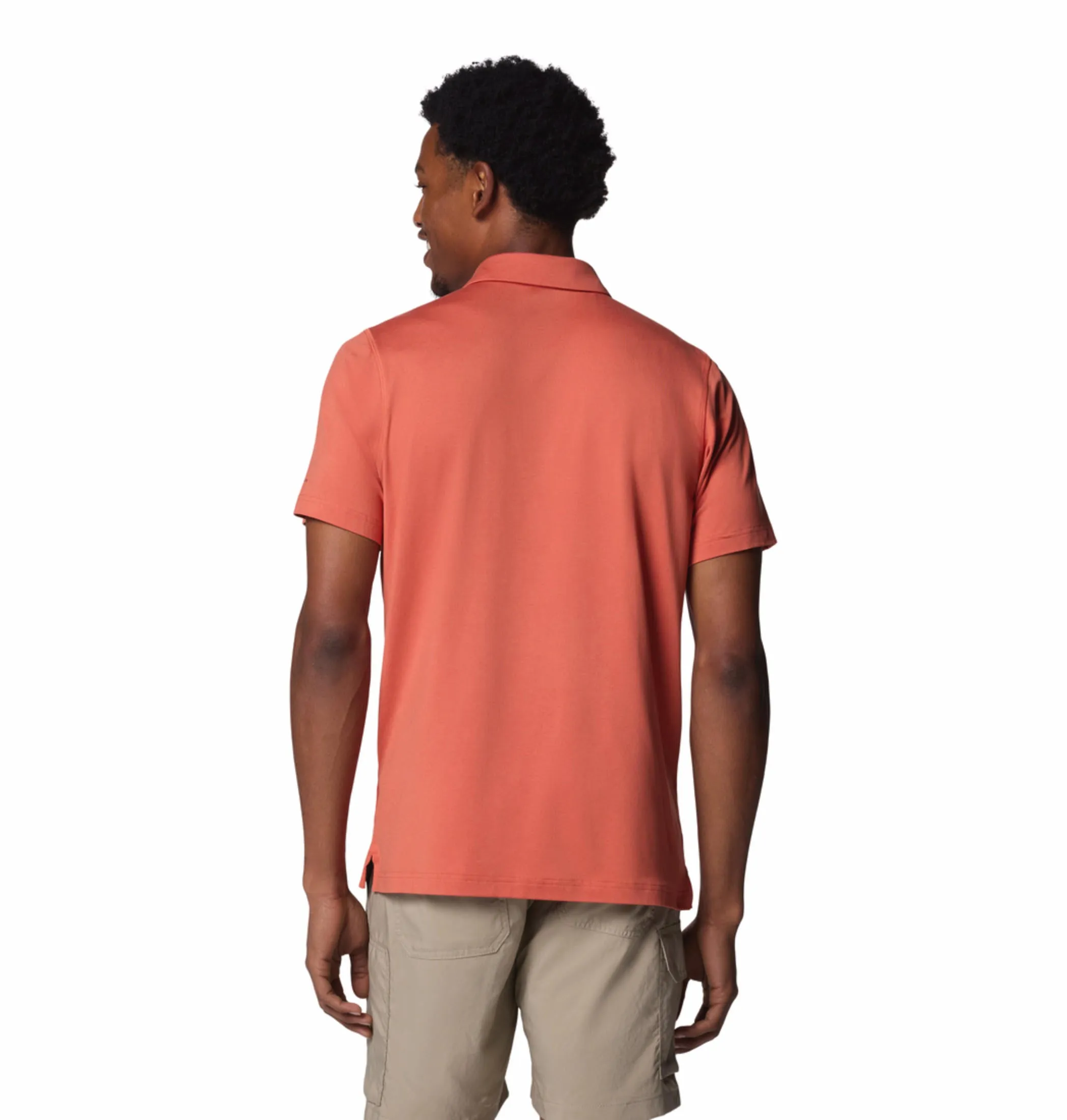 Columbia Men Red Omni-Wick Tech Trail Polo Tshirt