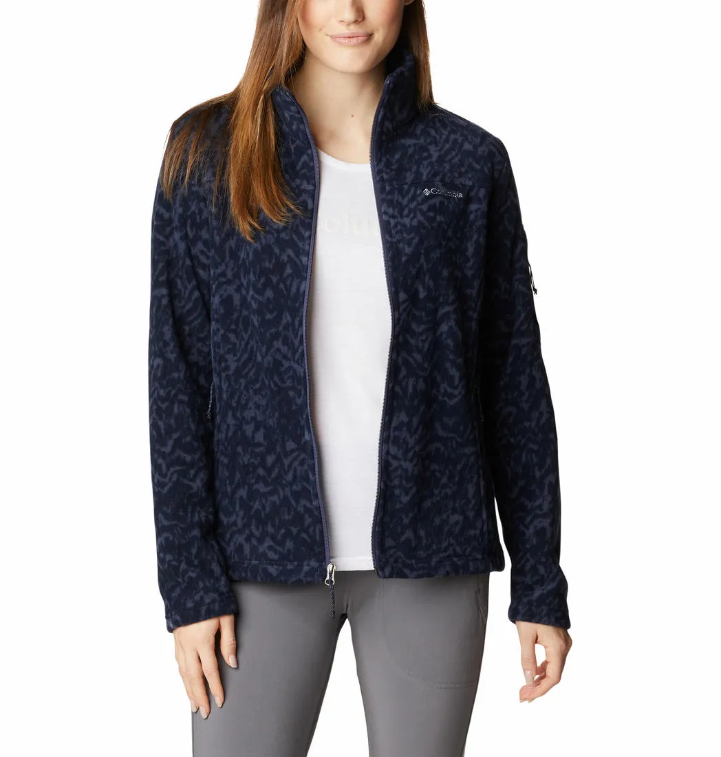 Columbia Women Blue Fast Trek Printed Fleece Jacket