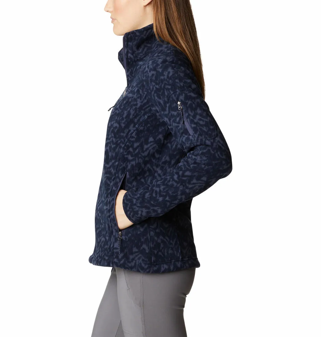 Columbia Women Blue Fast Trek Printed Fleece Jacket
